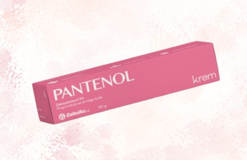 Pantenol obnavlja kožu, pomaže kod opekotina i iritacija, koristi se do 4 puta dnevno, dostupan u apotekama.
