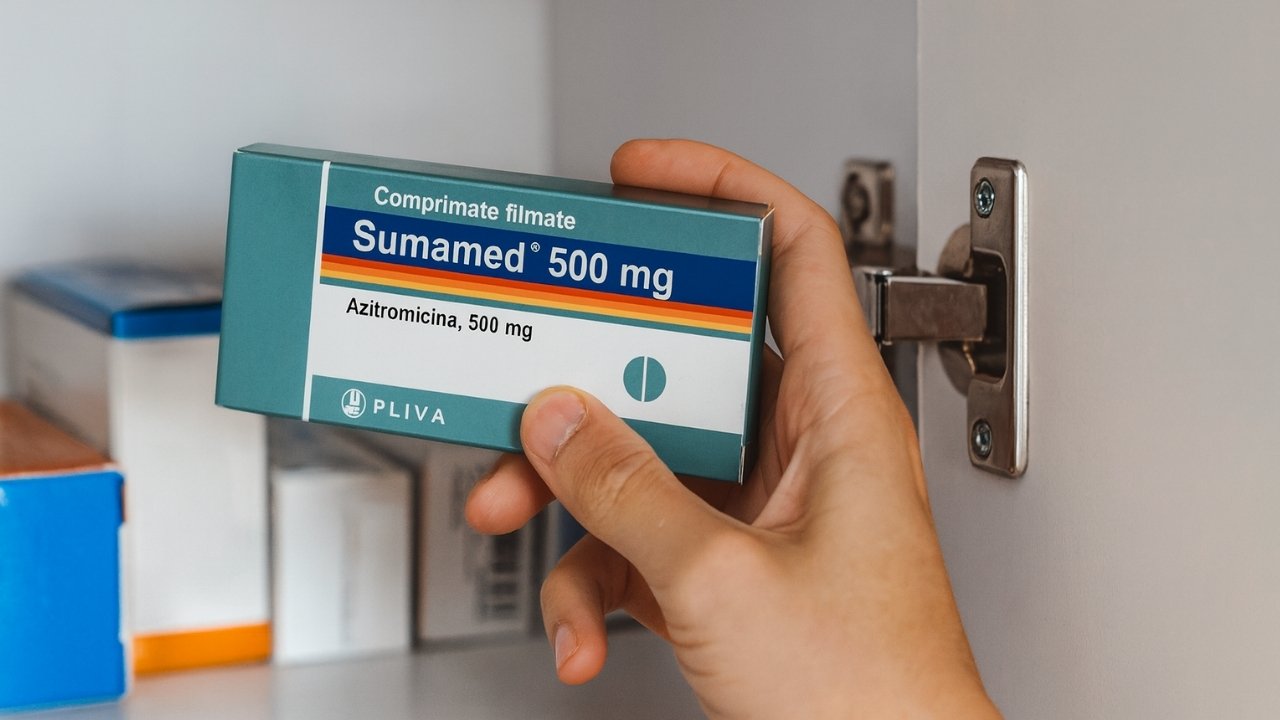 Sumamed 500 mg antibiotik postavljen na polici, simbol dugotrajnog efekta i efikasnosti terapije